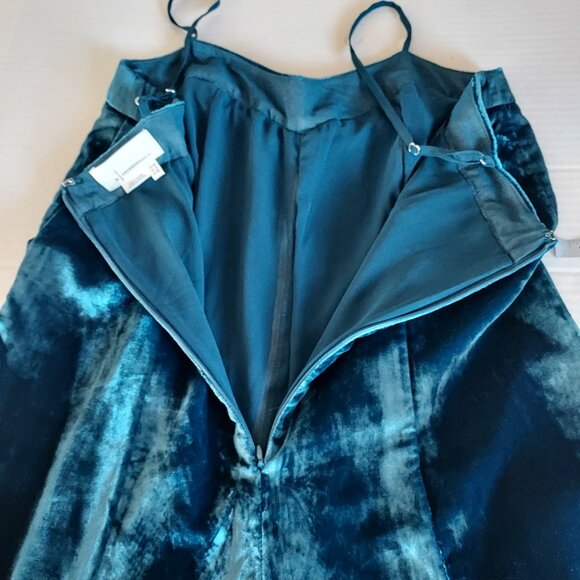 Anthropologie Andromeda Turquoise Velvet Wide Leg Jumpsuit Size 8 NWOT - Picture 10 of 16